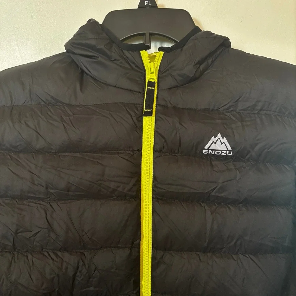 Snozu Kids Hooded Black Jacket Sz L 14 16 Black‎